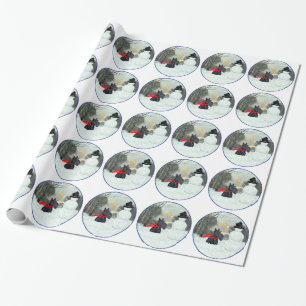 Schottischer Terrier Schneemann Geschenkpapier