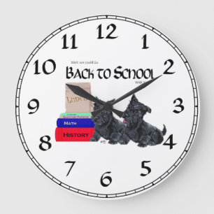Schottischer Terrier-Schuluhr Große Wanduhr