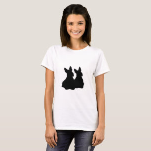 Schottischer Terrier schwarz sitzend/Silhouette T-Shirt