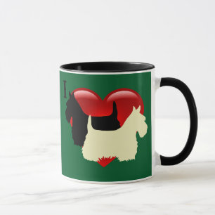 Schottischer Terrier Schwarz/Wheaten Silhouette He Tasse
