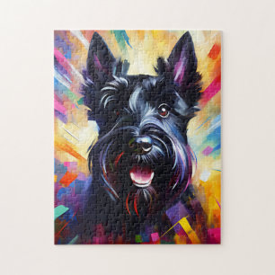 Schottischer Terrier Schwarzer Hund Acryl Druck Hu Puzzle