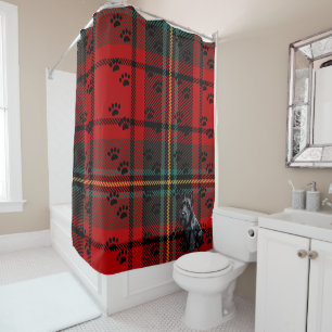 Schottischer Terrier (Scotty) Tartan. Duschvorhang