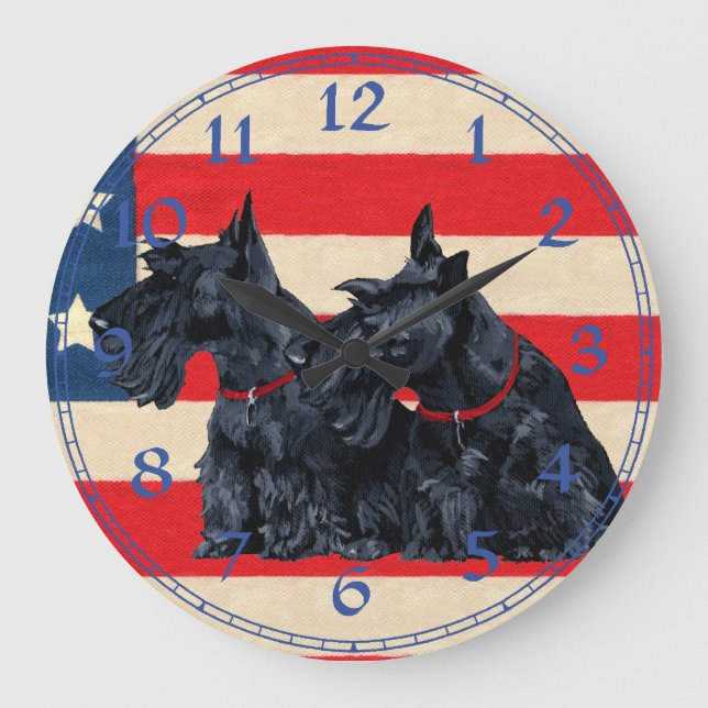 Schottischer Terrier Uhr (Vorderseite)