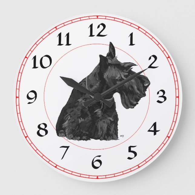 Schottischer Terrier Uhr (Vorderseite)