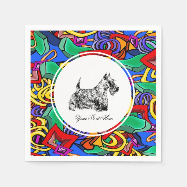 Schottischer Terrier und Pop-Art  Serviette (Vorderseite)