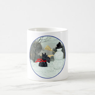Schottischer Terrier und Schneemann Tasse