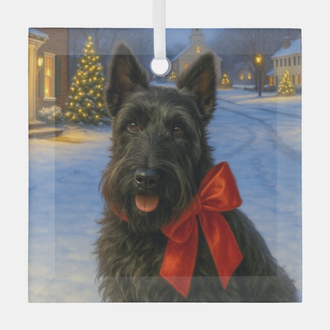 Schottischer Terrier Urlaub  Ornament Aus Glas (Vorderseite)
