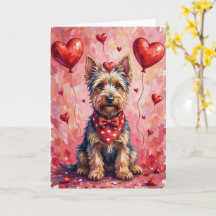 Schottischer Terrier Valentinstag Hund sitzt mit H Karte