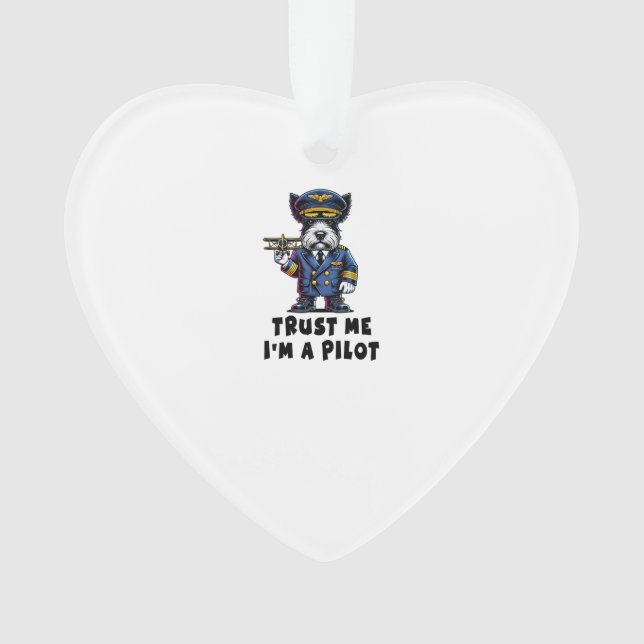 Schottischer Terrier Vertrau mir ich bin ein Pilot Ornament (Vorderseite)
