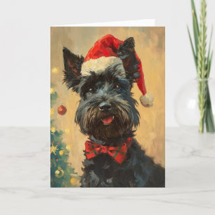 Schottischer Terrier Vintage personalisiertes Weih Feiertagskarte