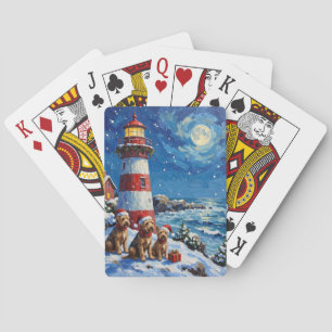 Schottischer Terrier Weihnachts-Leuchtturm Urlaub Spielkarten