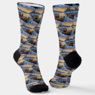 Schottischer Terrier Weihnachtsboot-Feiertag Socken