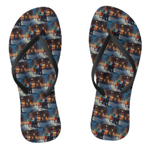 Schottischer Terrier Weihnachtsfestzeit Flip Flops