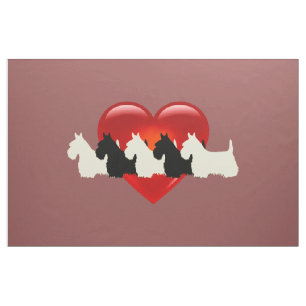 Schottischer Terrier weiß schwarzes Herz/Zazzle ma Stoff