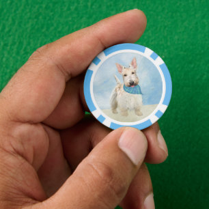 Schottischer Terrier Wheaten-Hund-Malerei Original Pokerchips