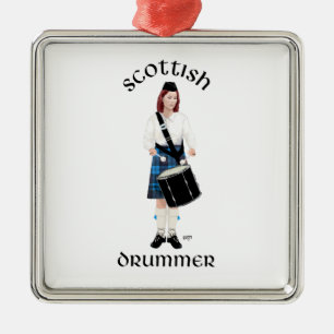 Schottischer Trommler - Blauer Kilt Ornament Aus Metall