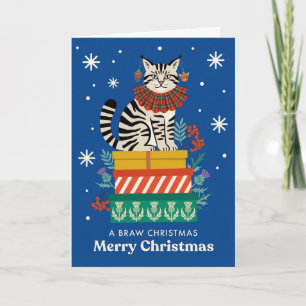 Schottischer Wildkatzen-Weihnachten Karte