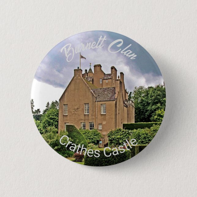 Schottisches Burnett Clans Foto Crathes Castle Button (Vorderseite)