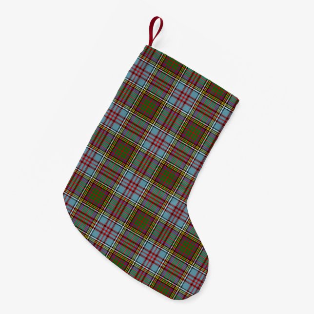 Schottisches Clan-Andersontartan-Muster Kleiner Weihnachtsstrumpf (Vorderansicht (hängend))