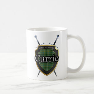 Schottisches Clan Currie Tartan-Schild u. Kaffeetasse