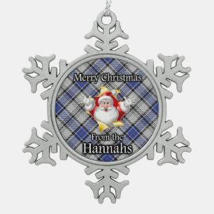 Schottisches Clan Hannay Hannah Tartan-Weihnachten Schneeflocken Zinn-Ornament