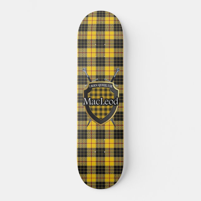 Schottisches Clan MacLeod Tartan-Schild Skateboard (Vorderseite)