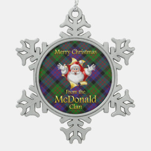 Schottisches-Clan-McDonald-Weihnachtsbaumschmuck Schneeflocken Zinn-Ornament