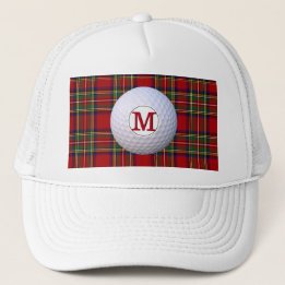 Schottisches Clan-Monogramm Royal Stewart Tartan K Truckerkappe