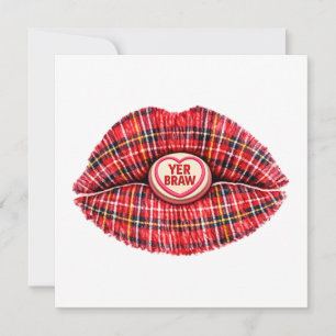Schottisches Geschenk Tartan Lippen Liebe Pop Art