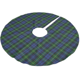 Schottisches Haus von blaues Grün-ClanTartan Polyester Weihnachtsbaumdecke