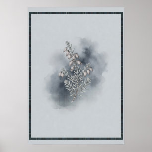 Schottisches Heidezweig-Misty-Wasserfarbenposter Poster
