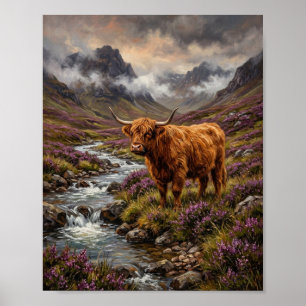 Schottisches Highland-Kuhkalb Glen I Poster