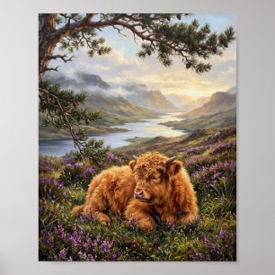 Schottisches Highland-Kuhkalb Glen II Poster