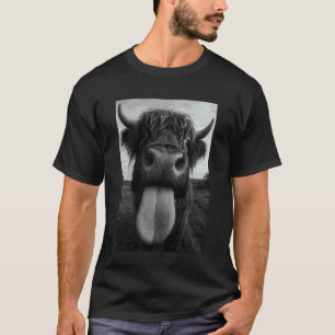 Schottisches Highland-Rind Selfie Zunge Raus Lusti T-Shirt