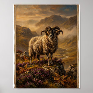 Schottisches Highland-Schaf Gemälde II Poster