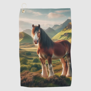 Schottisches Hochland Clydesdale-Pferd Golfhandtuch