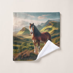 Schottisches Hochland Clydesdale-Pferd Waschlappen