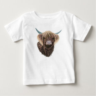 Schottisches Hochland-Kuh Charlie mit glattem Haar Baby T-shirt