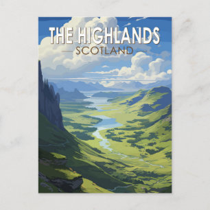 Schottisches Hochland Schottland Reise Kunst Vinta Postkarte