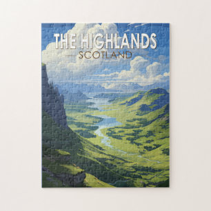 Schottisches Hochland Schottland Reise Kunst Vinta Puzzle