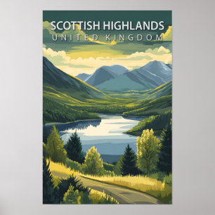 Schottisches Hochland Vereinigtes Königreich Reise Poster