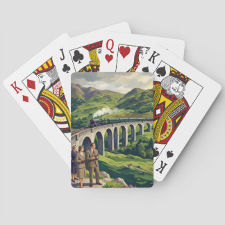 Schottisches Hochland Vintage-Reiseillustration Spielkarten