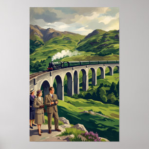 Schottisches Hochland Vintage-Reiseposter Szenisch Poster