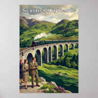 Schottisches Hochland Vintage-Reiseposter Szenisch