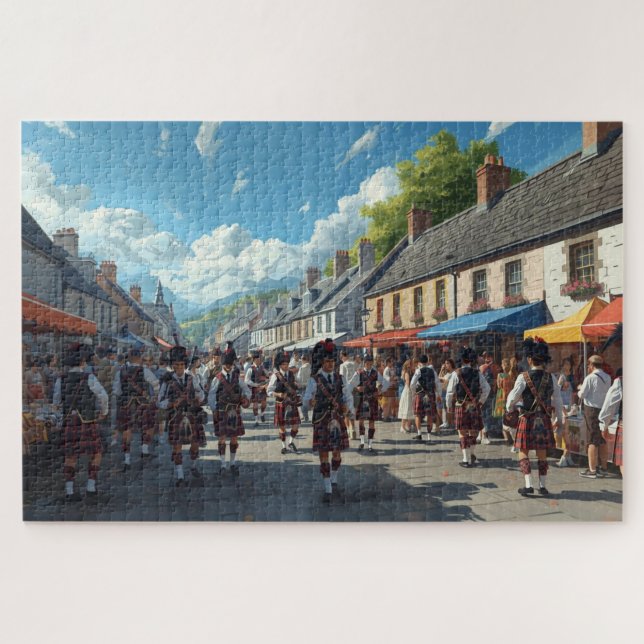 Schottisches Hochlanddorf-Jigsaw-Puzzle Puzzle (Horizontal)