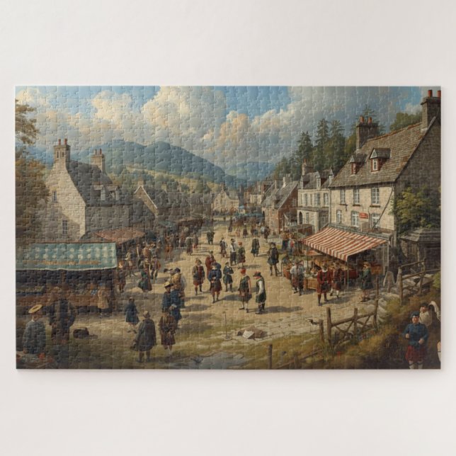 Schottisches Hochlanddorf-Puzzle Puzzle (Horizontal)