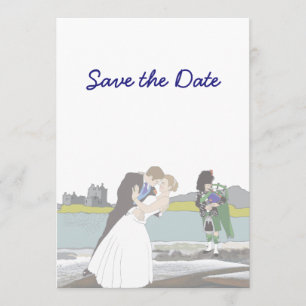 Schottisches Hochzeitthema Save the Date Einladung