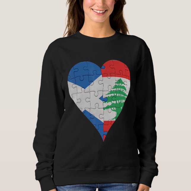 Schottisches libanesisches Flaggenherz Sweatshirt (Vorderseite)