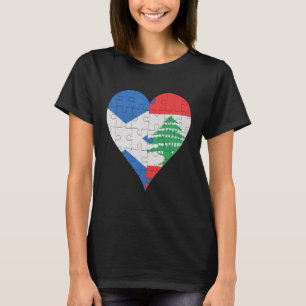 Schottisches libanesisches Flaggenherz T-Shirt