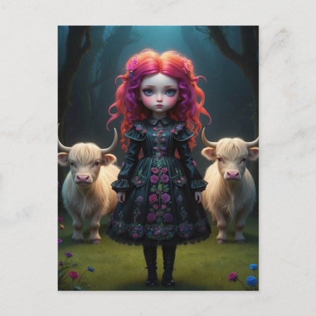 Schottisches Mädchen Postkarte (Vorderseite)